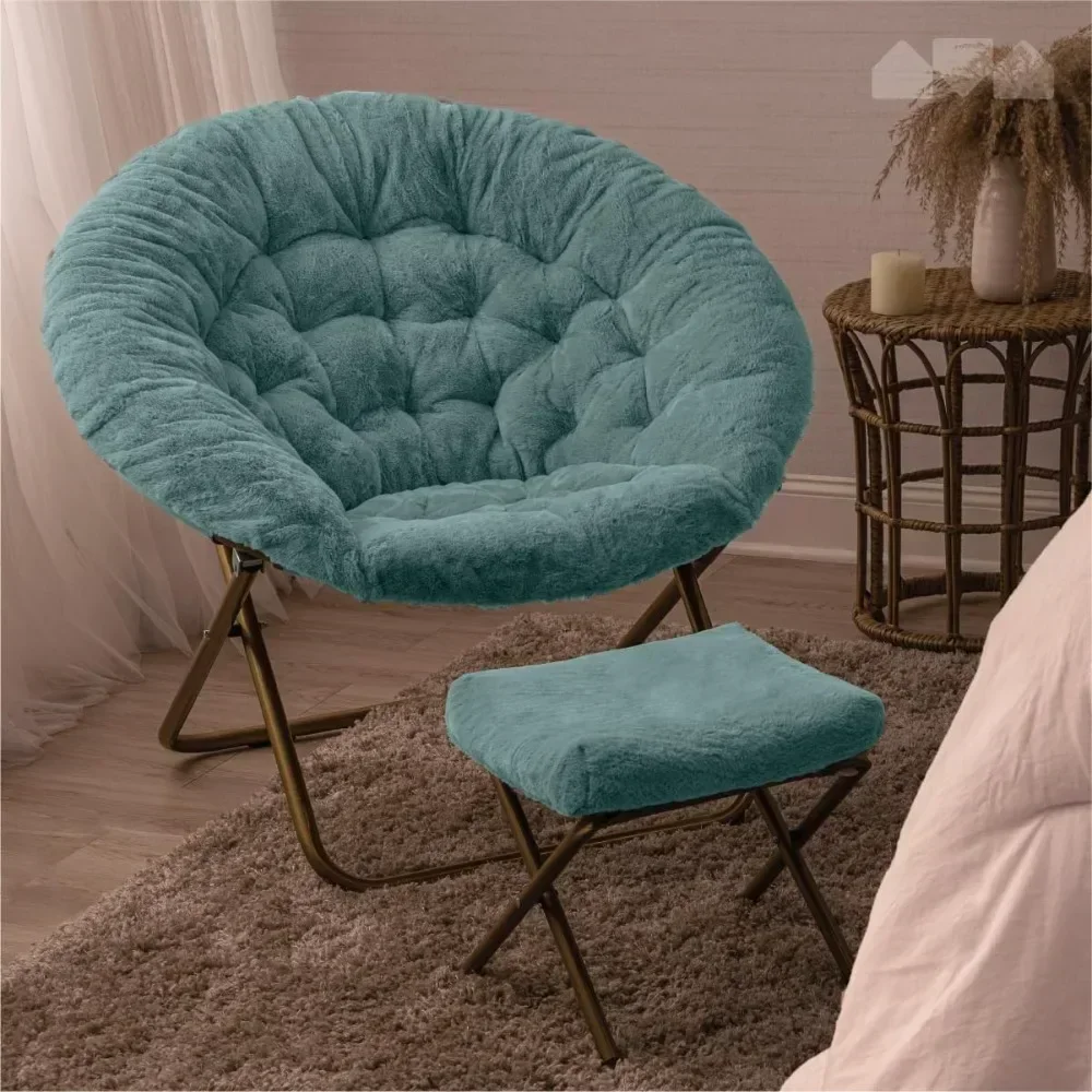 

Livingroom Chairs Cozy Chair Ottoman/Faux Fur Saucer Chair for Bedroom Large Furniture Leisure Living Room Chairs