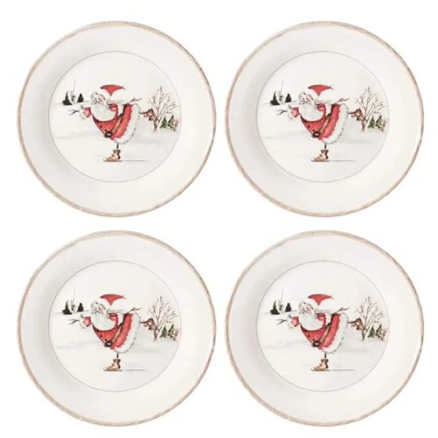 

Рождественская веревка, праздничная обеденная тарелка, набор из 4 праздничных тигровых посуды, повседневные тарелки для ужина, салата, пасты, декоративные 11 дюймов