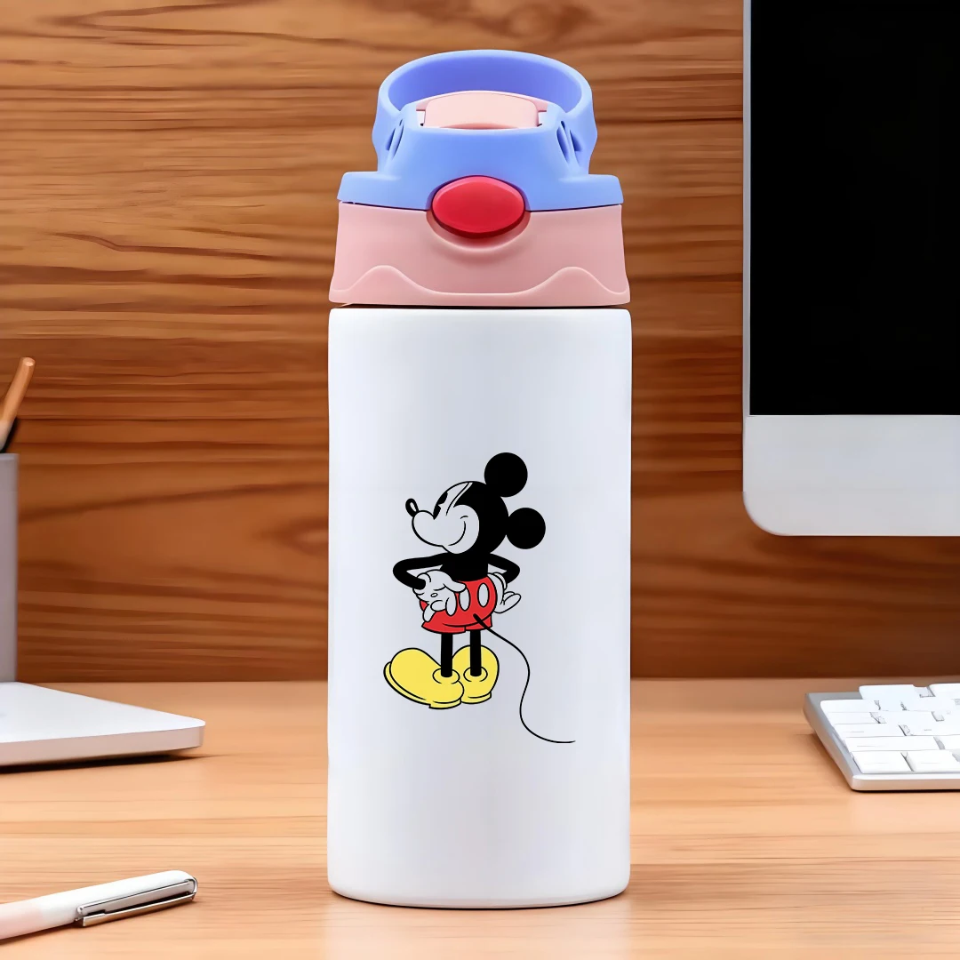 

Disney vacuum cup with classic cartoon Mickey Mouse body and head design 304 stainless steel cartoon straw cup childrens wat