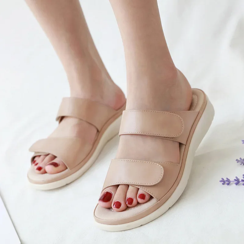 YAERNI  Summer Shoes Women Sandals Soft Flat Women Beach Sandals Summer Ladies Shoes Pink Black