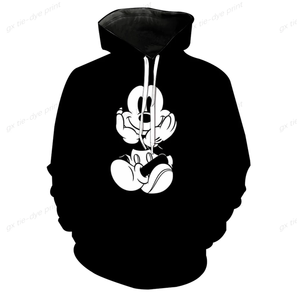 Disney Halloween Hoodie Autumn Men Women Cartoon Mickey Minnie Printed Hooded Clothing Fashion Coat With Hat Casual Streetwear