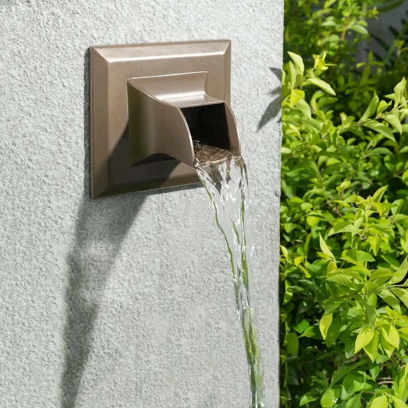 home.Square 316 Stainless Steel Water Fountain Spout,  Water Feature Decor for Patios, Pools, Courtyards, Water Walls(Brown)