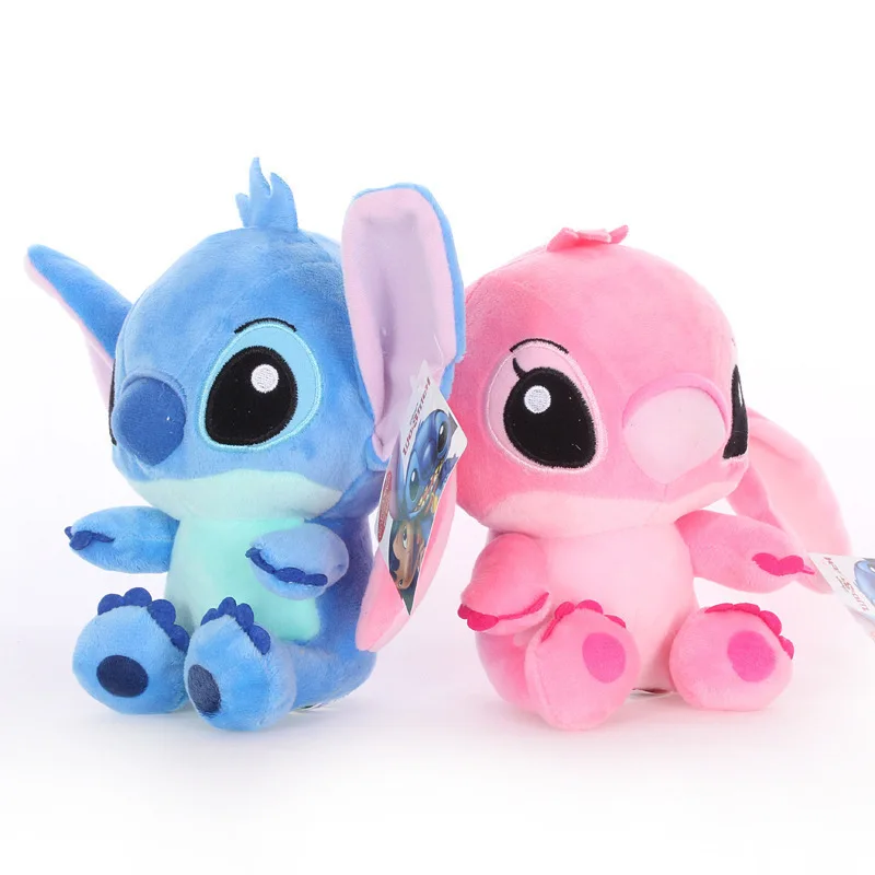 20-30cm Cartoon blau rosa Stich Plüsch puppen Anime Anhänger Lilo und Stich Plüsch Stofftiere Weihnachts geschenke für Kinder