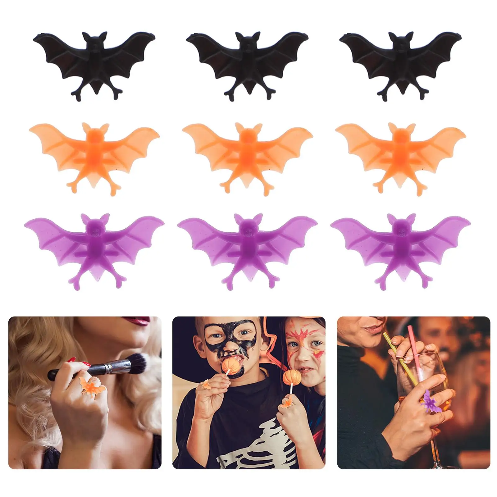 Halloween Animatronics Bat Ring Rings Party Accessory Decorate Favors Jewelry Kit