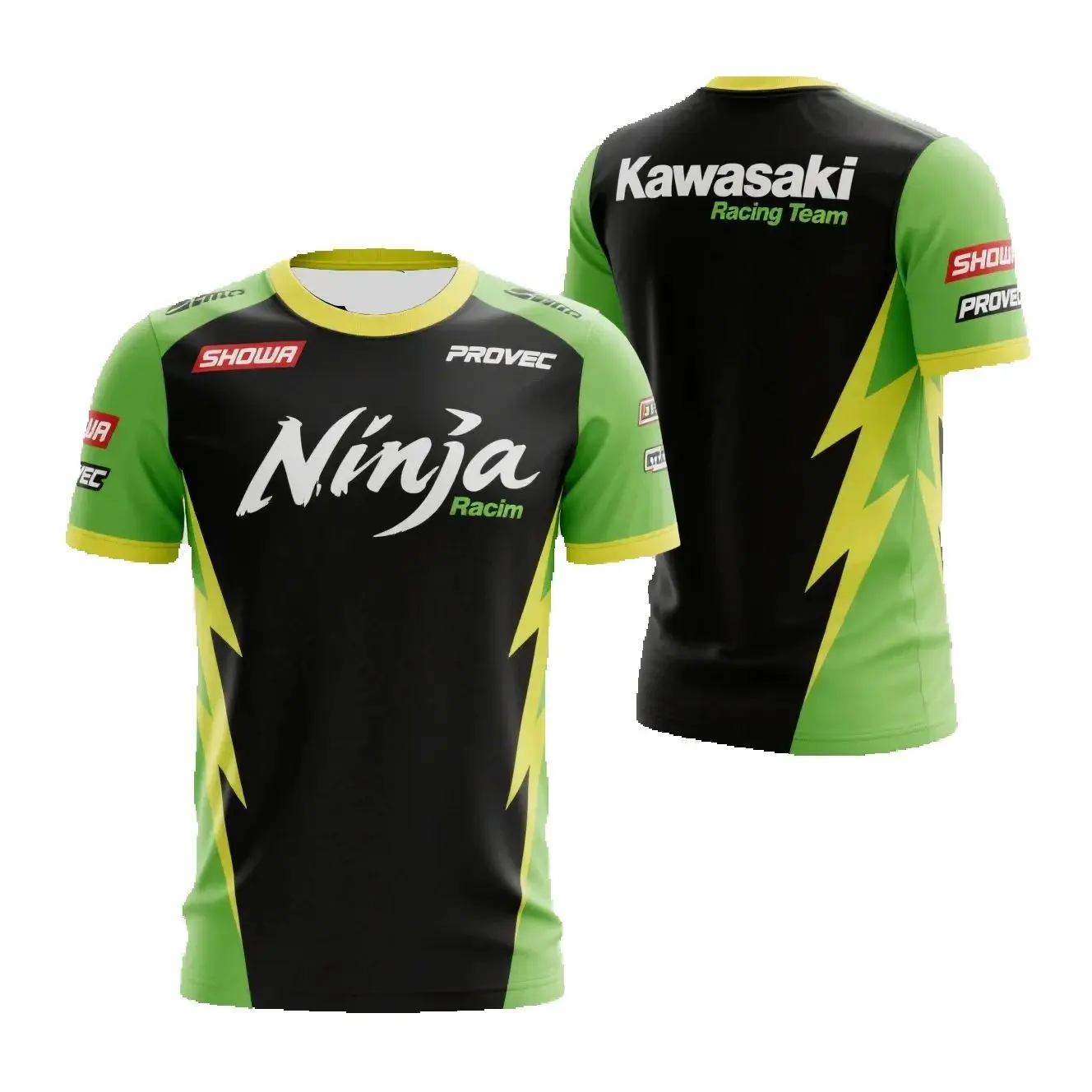 الصيف الرجال الأعلى كاواساكي دراجة نارية مطبوعة طاقم الرقبة قصيرة الأكمام تي شيرت تنفس التجفيف السريع مريحة سترة رياضية علوية