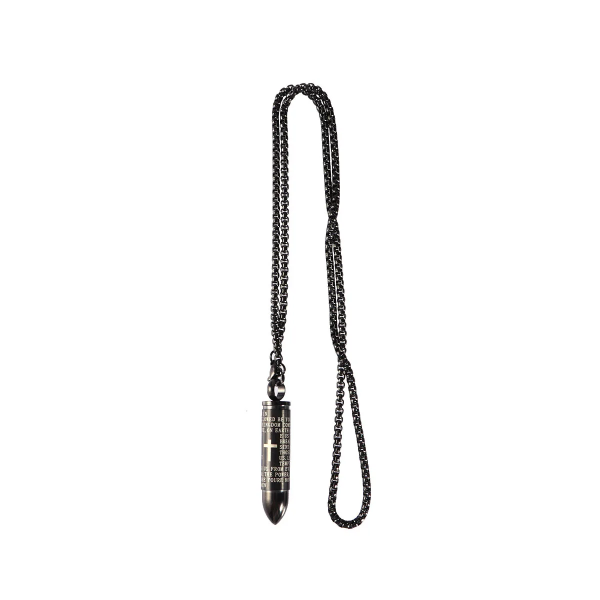 قلادة صليب للصلاة للرجال من الفولاذ المقاوم للصدأ يمكن فكها تحمل تذكارات صغيرة مجوهرات يومية