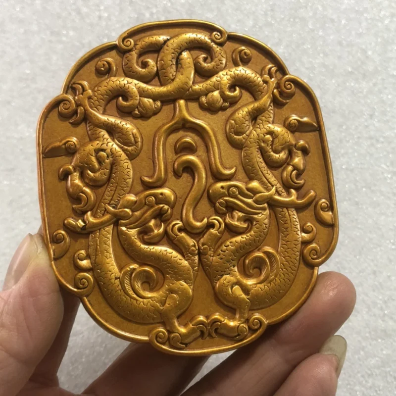 Antique Heirloom Authentic Great Han Imperial Grant West General Copper Gilt Token Pendant Antique Old Object Collectible