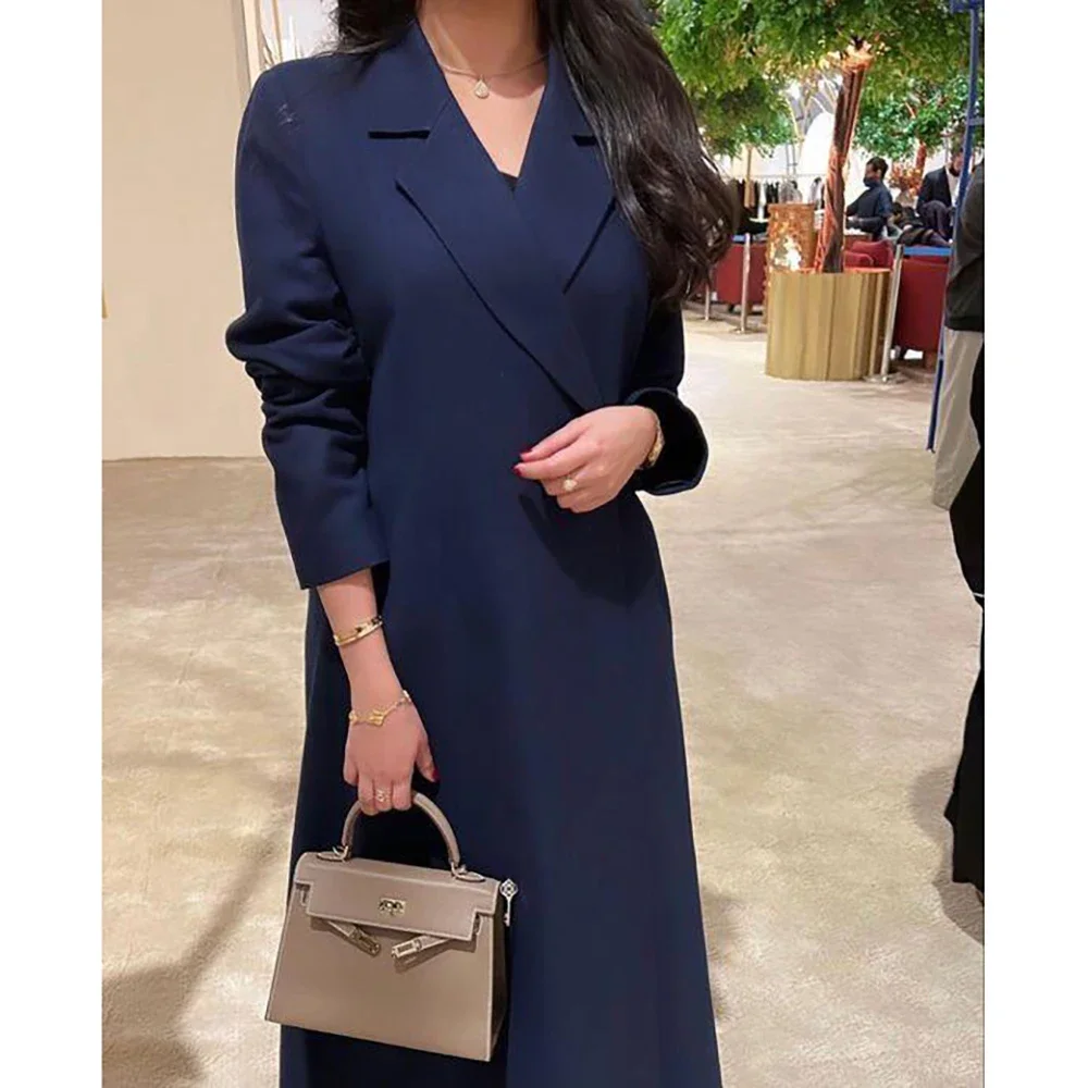 Solid Color Women Blazer Lengthening Lapel Formal Prom Custom Made Jacket 1 Piece Saudi Arabia Dress