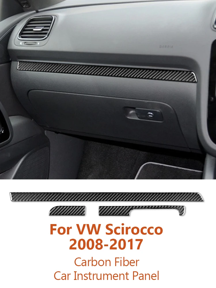 For Volkswagen VW Scirocco 2008-2017 Styling Carbon Fiber Car Instrument Panel Frame Decorative Sticker Auto Interior Accesorios