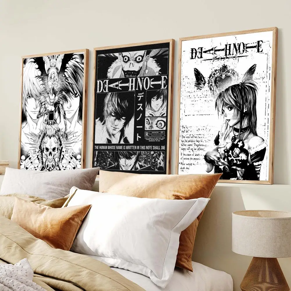 Popular Anime D-Death NoteS Poster PP Wall Art Prints Poster for Dorm Room Apartment Home Office Room Decor Gift Waterproof