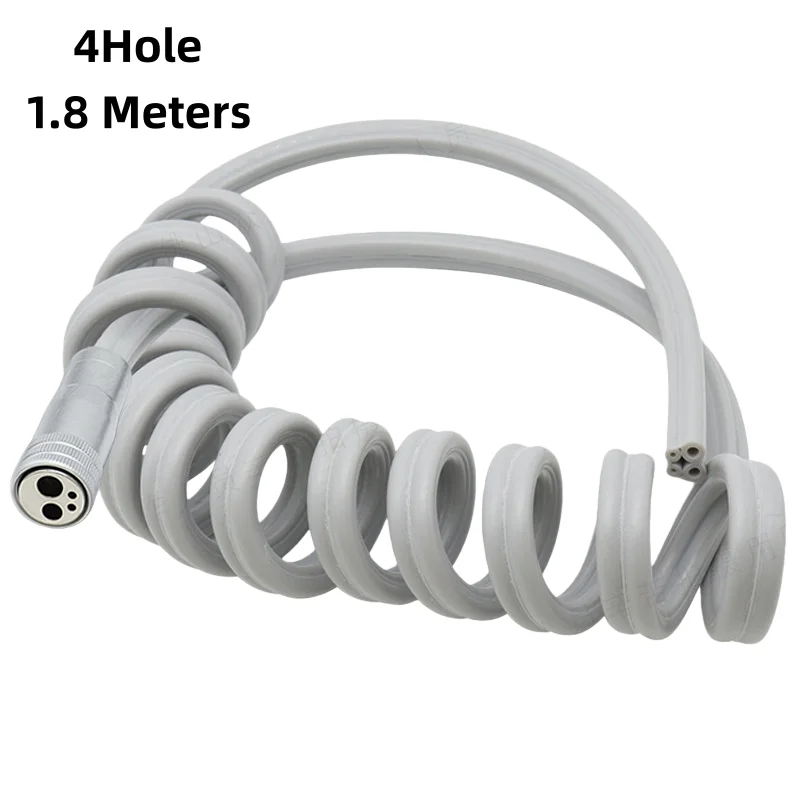 Dental High-Speed Water Hose Trachea Silicone Spiral Tube Silicone Handpiece Hose 4/2 Hole with Connector Dental Unit Supplies