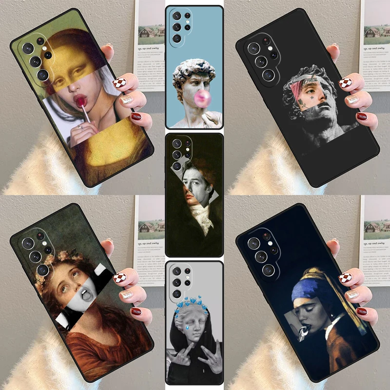 

Чехол для телефона с знаменитой эстетической статуей для Samsung Galaxy S23 S21 S20 FE S24 S25 S22 Ultra Note 10 20 Plus, силиконовый чехол