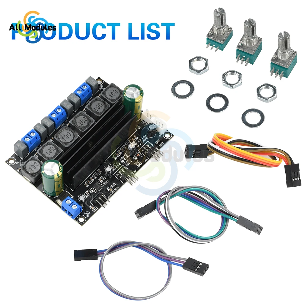 

DC 10-25V TPA3116D2 Audiophile HIFI Digital Audio Amplifier Board 50W*2+100W High Power 2.1 Channel Subwoofer Amplifier Board
