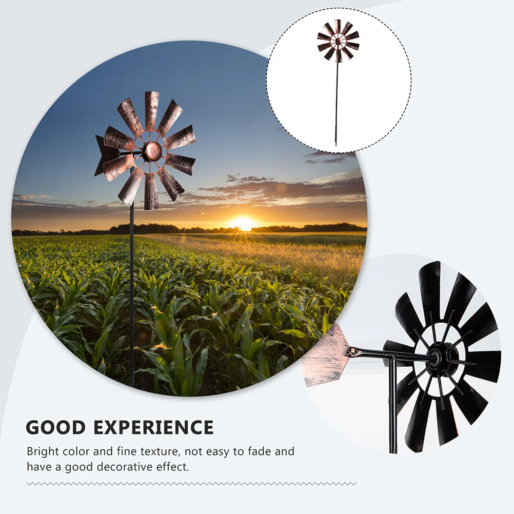 

2Pcs Metal Garden Windmill Outdoor Decor Large Rotatable Colored Yard Wind Spinner Decoration Wind Spinner