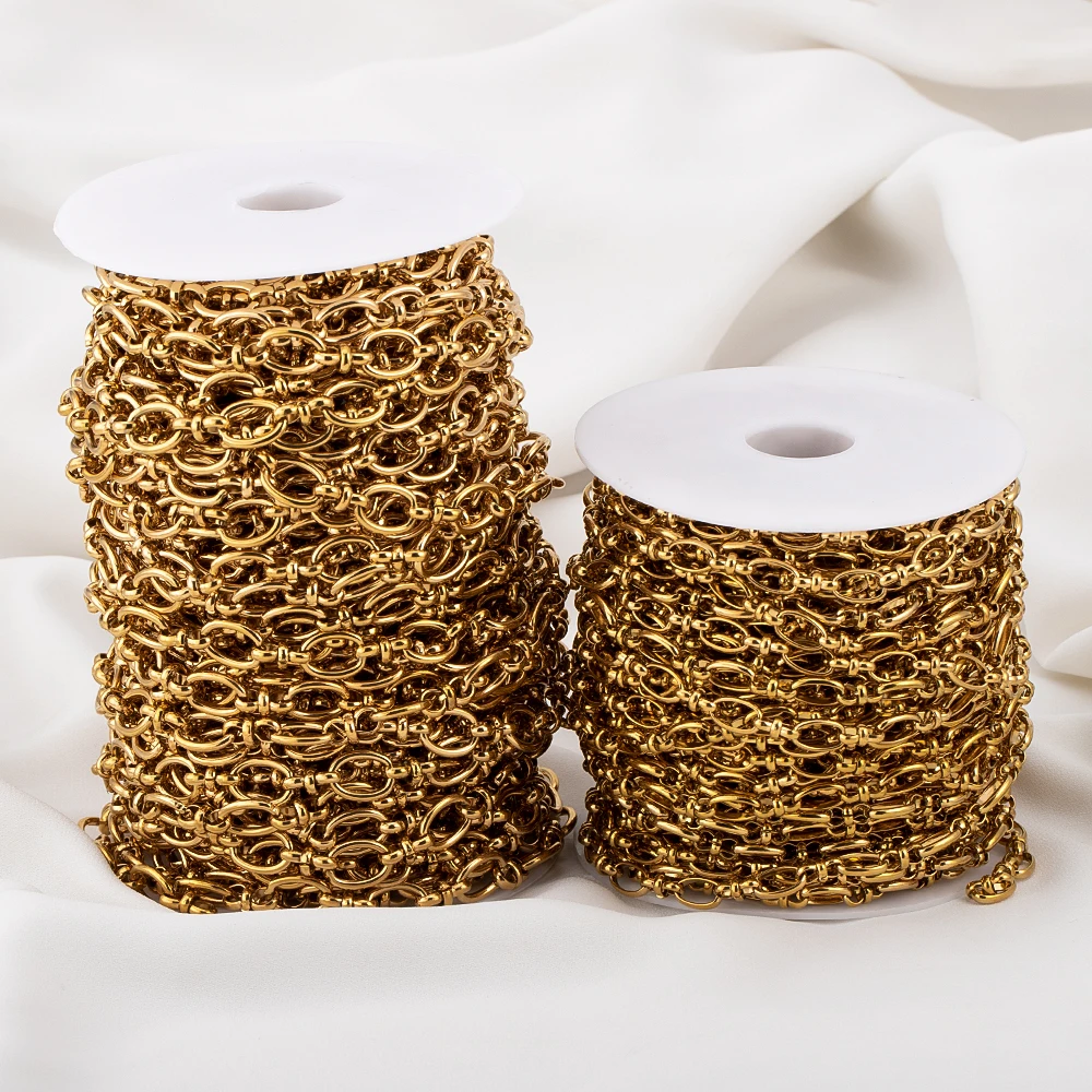 1M 0,5M Edelstahl Oval Chunky Knot Hip Hop Gliederketten DIY Schmuckherstellung für Männer und Frauen Punk Halskette Armband Zubehör – Detail 2
