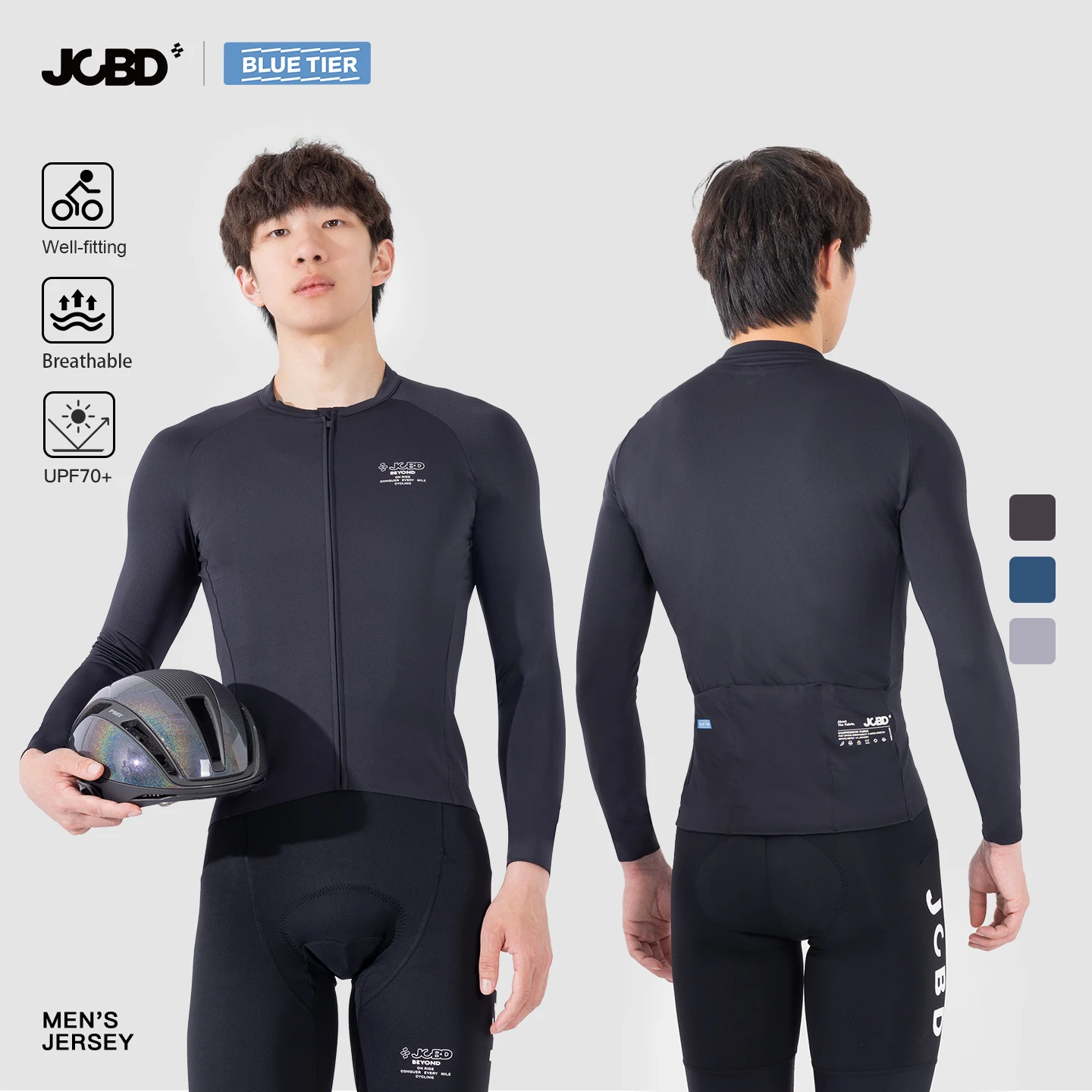 

JCBD Men's Cycling Jersey Long Sleeve Pro Aero Quick Dry Breathable Comfortable Cycling Clothing MTB Road Bike Shirt Bicycle