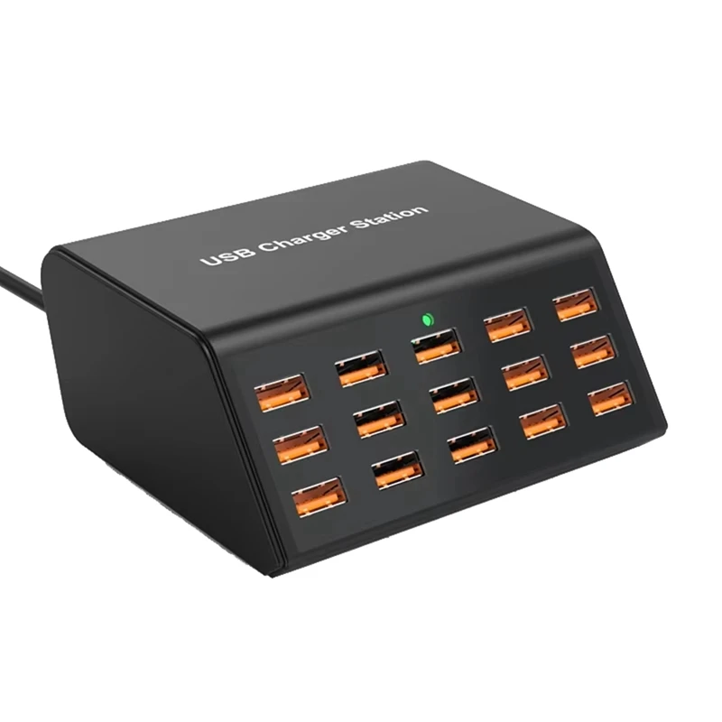 100W Desktop Universal USB Charger 15 Ports USB Fast Charging Station For Ipad Iphone 15 14 13 Pro For Samsung EU Plug