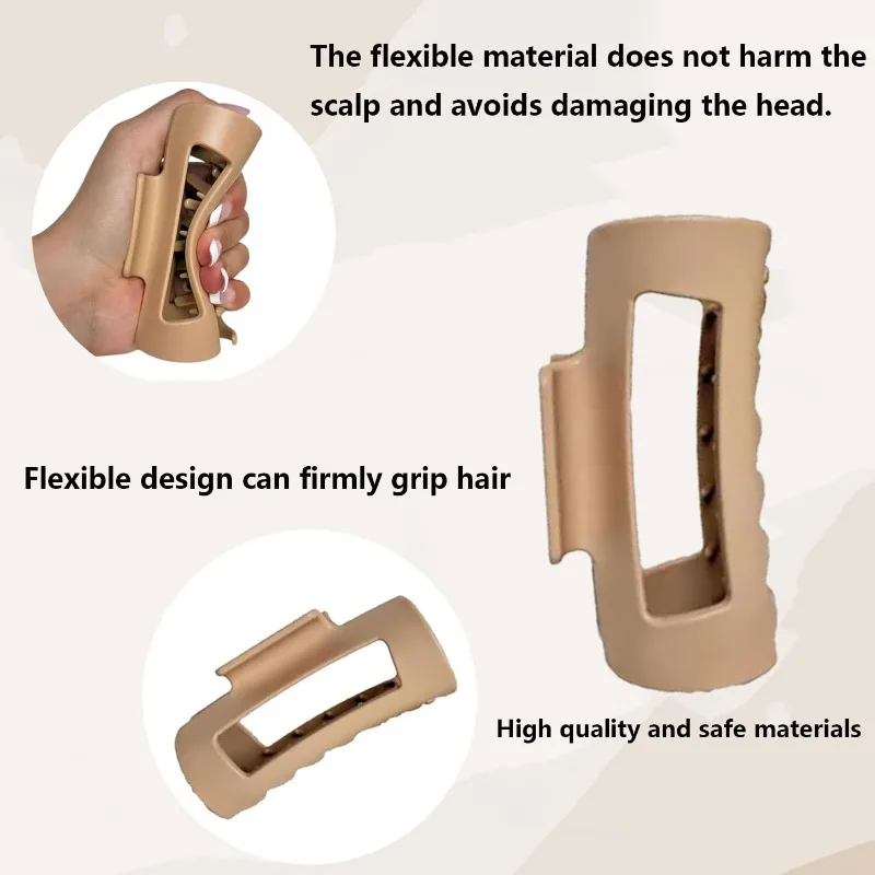 مشبك شعر سمك القرش من السيليكون الناعم الكبير - تصميم مريح مرن ومضاد للانزلاق ولا يسبب ضررًا، مشابك للجنسين للشعر السميك أو الناعم