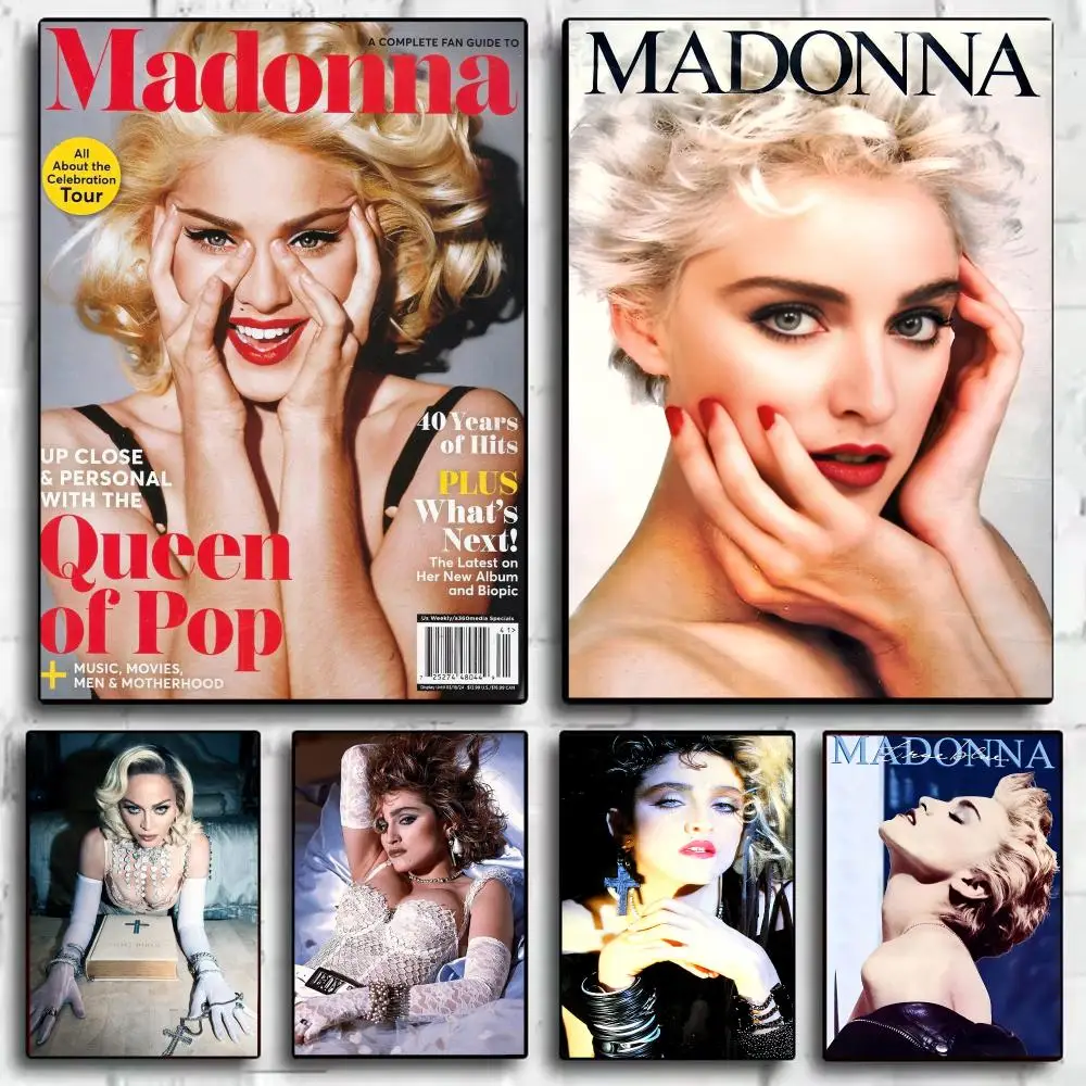Singer Music Album M-Madonna Poster Decorative Wall Art Stickers Mural Photo Print for Home Living Room Hallway Decor