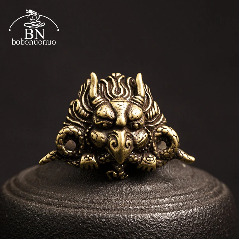 Pure Brass Garment Decoration Rivets Button Indian Mythological God Bird Garuda Shape Leather Belt Wallet Bag Screwback Buckle