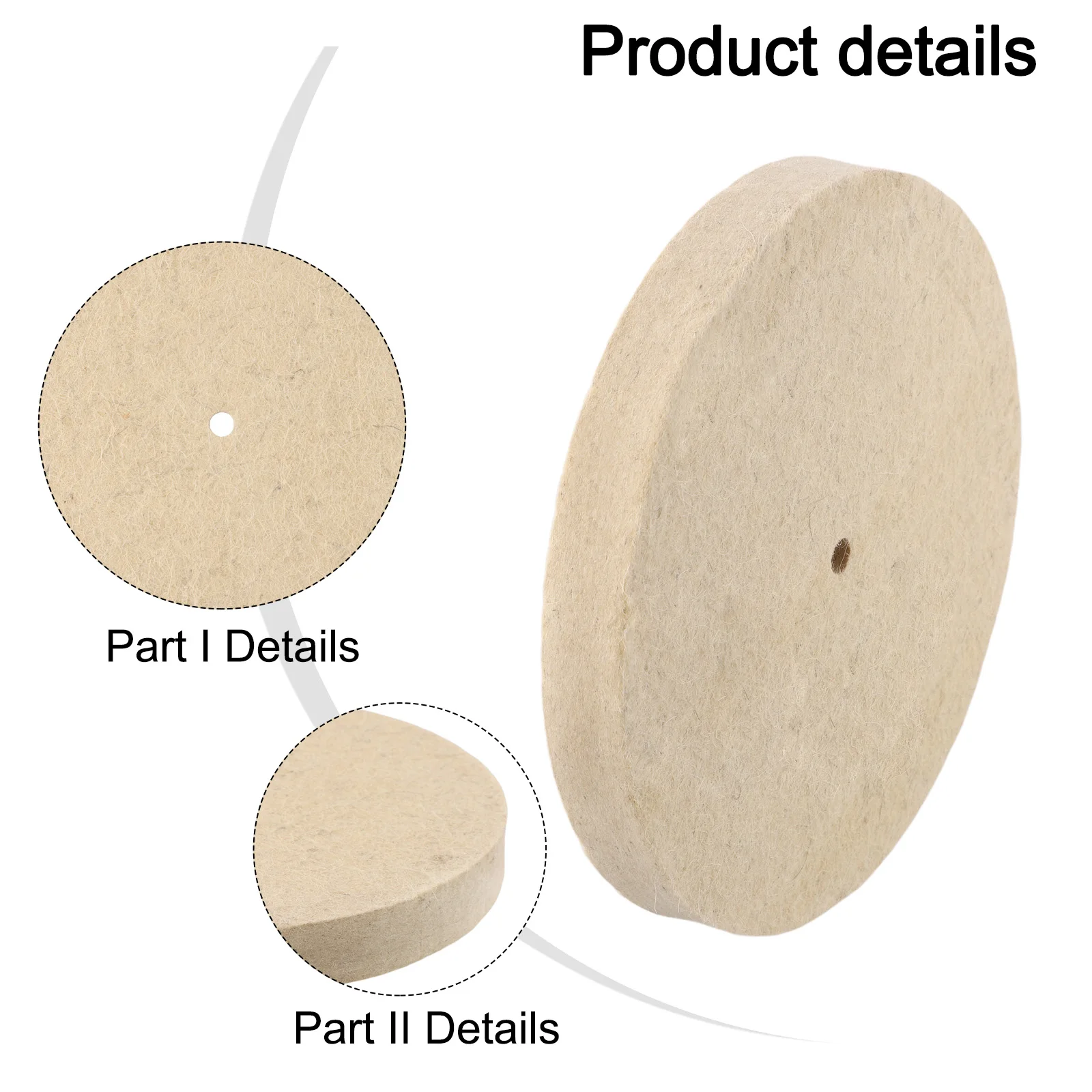1pc 8 Inch 200mm Wool Polishing Wheel Buffing Pads Angle Grinder Wheel Felt Polishing Disc For Stainless Steel Copper Aluminum