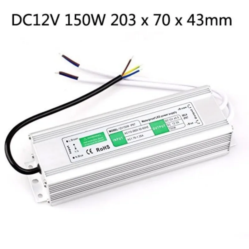 

10pcs Waterproof Led Adapter 110V- 240V DC12v 150W 200W Transformer Power Supply Driver Led Light Ip67