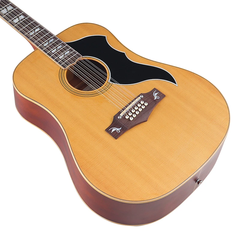 Solid Spruce Top 41 Inch Acoustic Guitar 12 String Matte Finish Natural Color Folk Guitar Fast Deliver