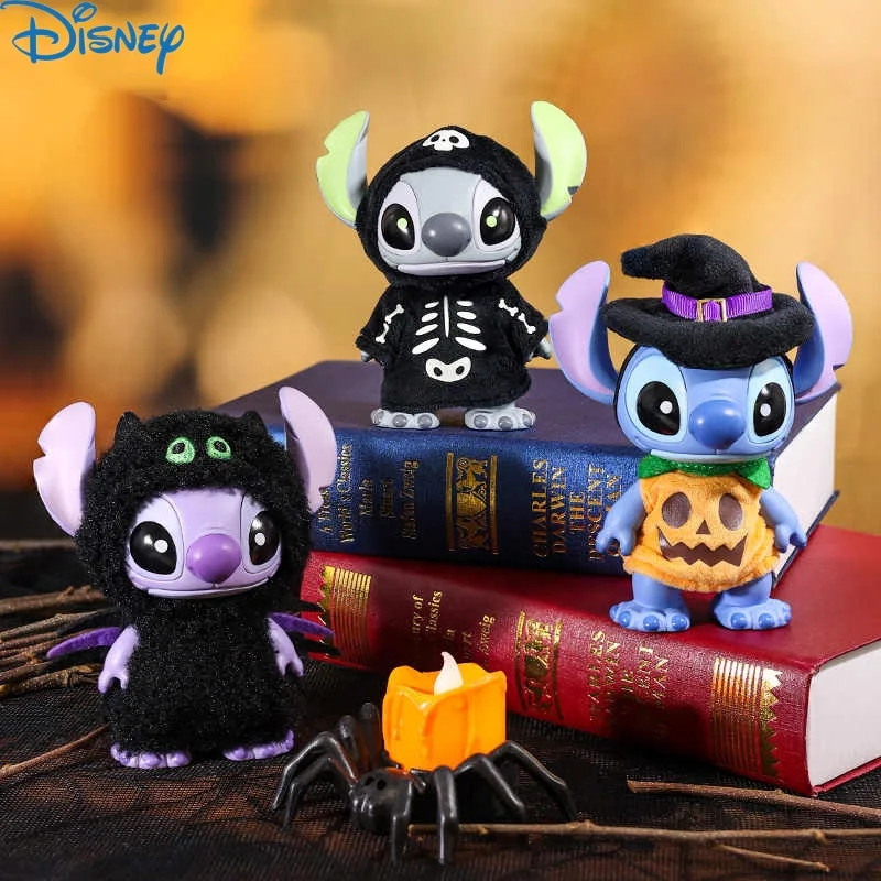 Originale Halloween Stitch Zucca Mago Teschio Luminoso Anime trucco o scherzetto Figura Punto Modello Bambini Regalo di Halloween 2025
