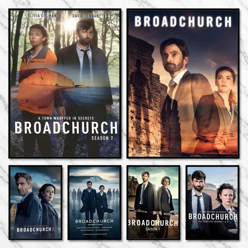 Broadchurch Coast Murder Mystery Community Secrets Poster Self-Adhesive Unframed Fashion Wall Prints for Office & Home Decor