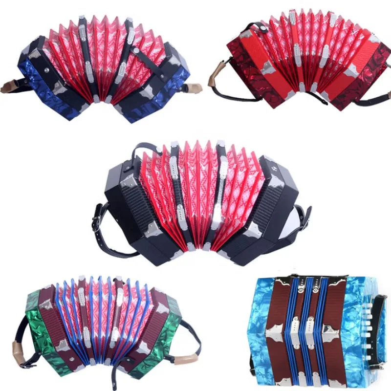 Jiangsu Production Hexagonal Accordion Anglo English Style Hexagonal Accordion 30 Keys Wooden