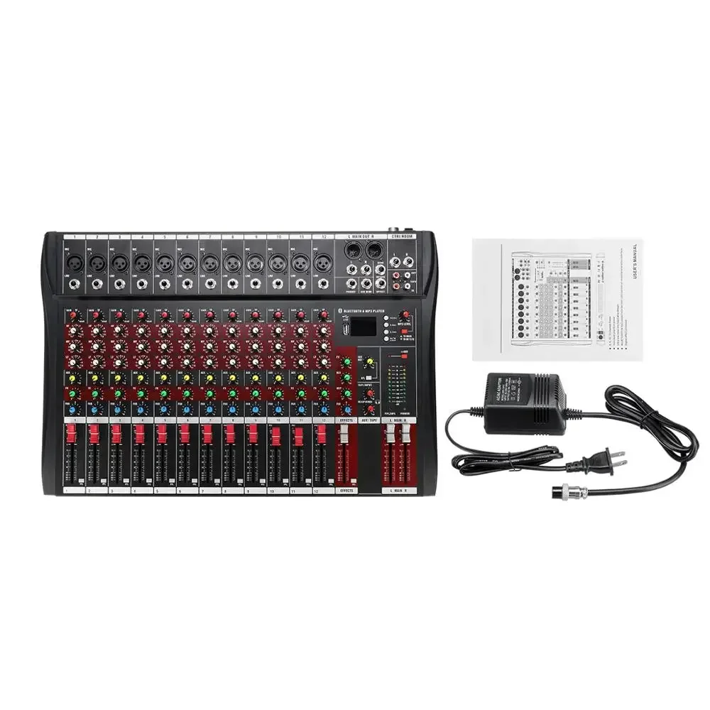 

16 Channel Audio Mixer 6 Music Mode USB Mixing Console Amplifier Computer Playback Phantom Power Effect