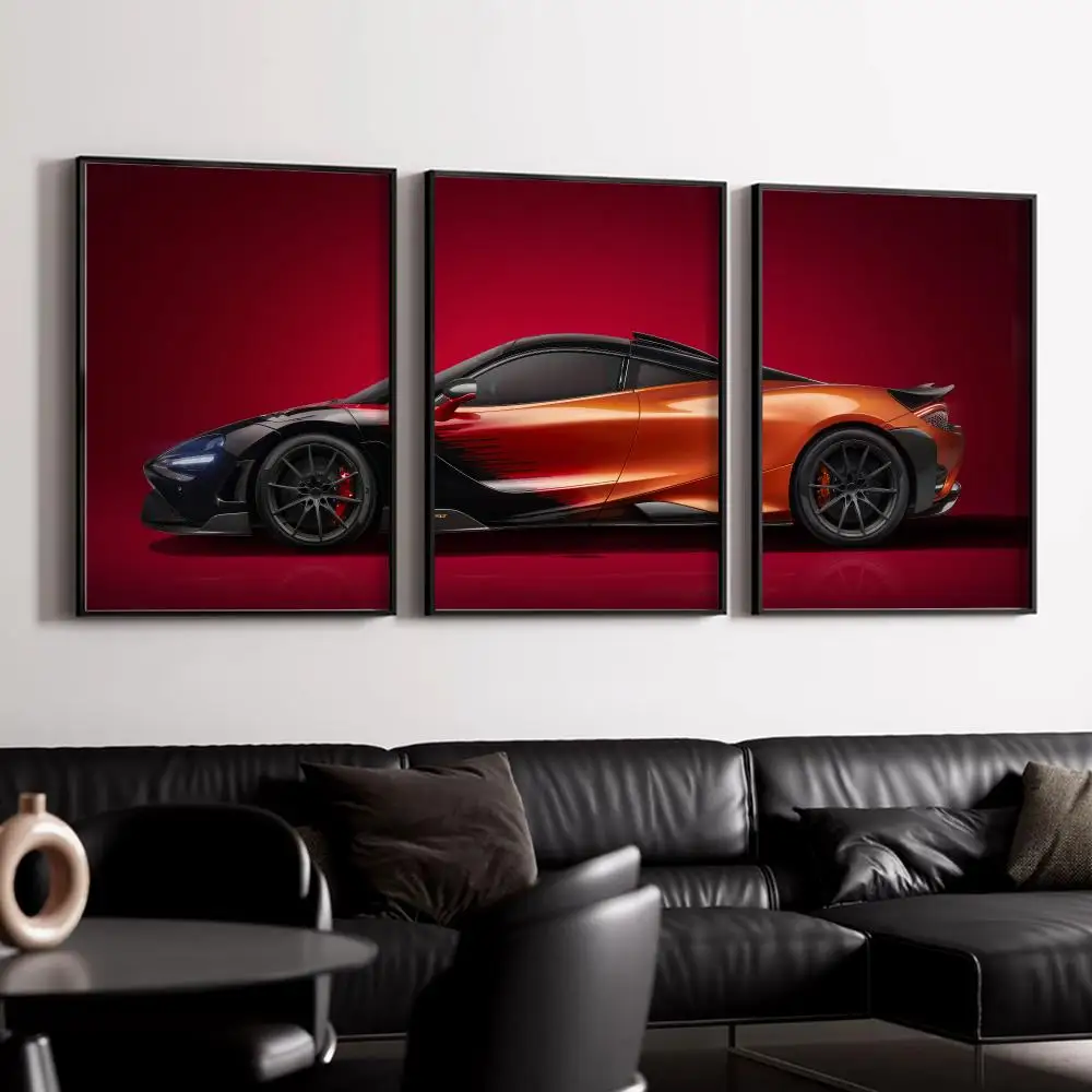 7-765LT Track Focused Supercar Painting Calligraphy Canvas Wall Art Poster Set for Bedroom Living Room Home Decor Prints Gift