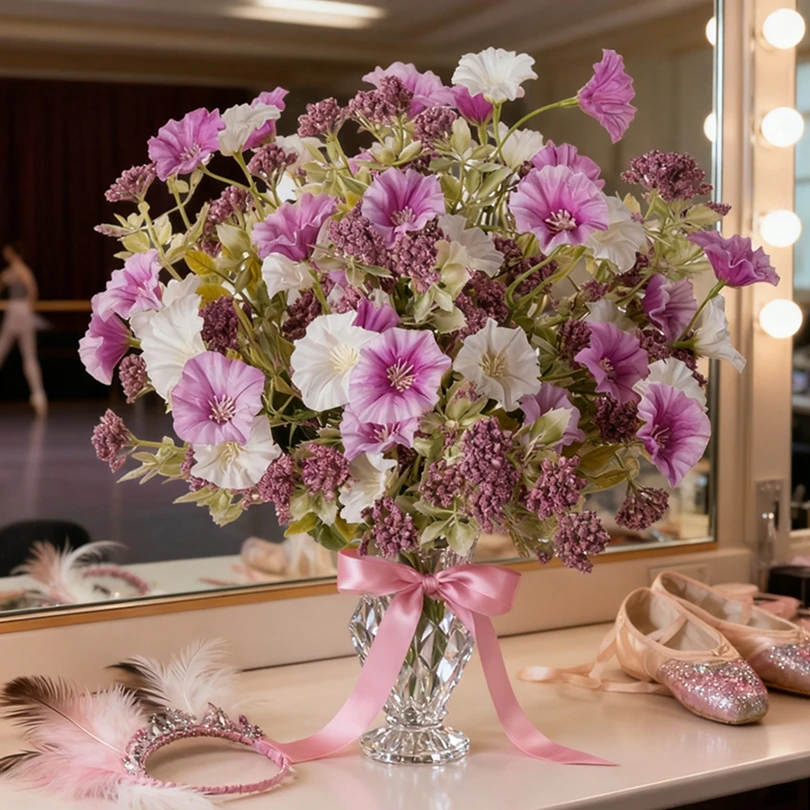 

Silk Artificial Flowers Morning Glory Wedding Home Room Decor Wreaths Bridal Bouquets Vases Photography Atmosphere Atistic Props