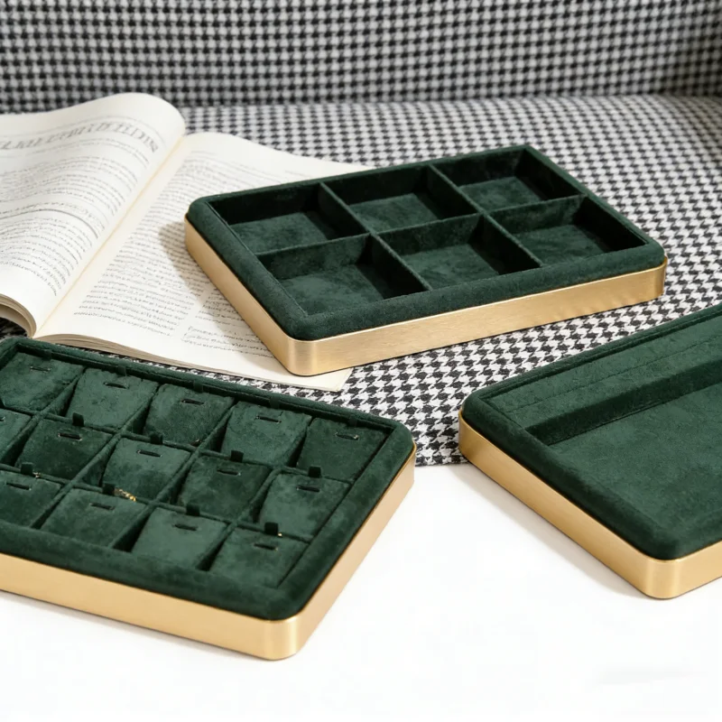 

Металлическая подставка для ювелирных изделий премиум-класса, органайзер на 6 отделений для серег и колец, футляр для хранения подвесок и ожерелий для прилавка магазина