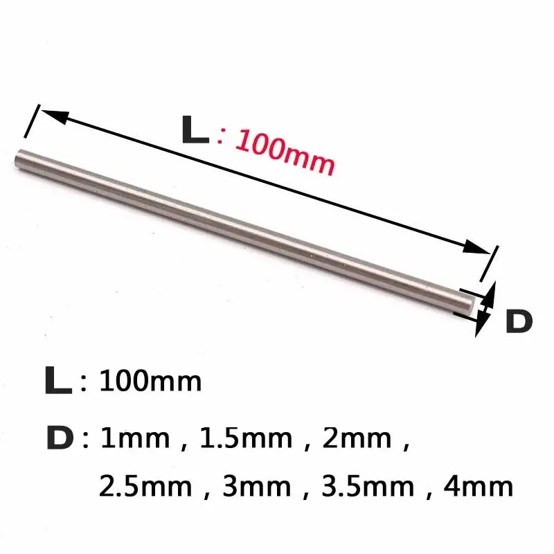 1-5Pcs 100mm Length Round Bar Straight Shank Metric HSS High Speed Steel Rod Lathe Tool Dia1/1.5/2/2.5/3/3.5/4mm