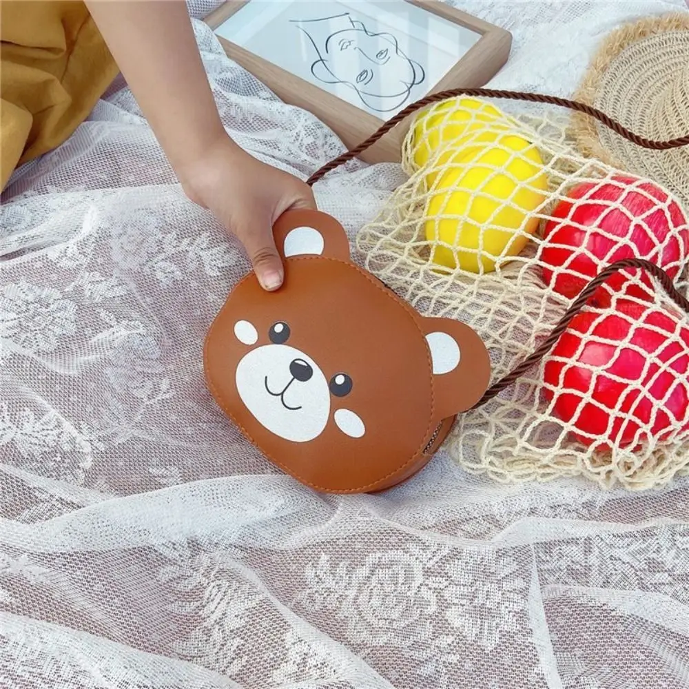 Cute Cartoon Children Crossbody Bags Small Animals PU Leather Shoulder Bag Small Coin Purse Handbag Mini Messenger Bag