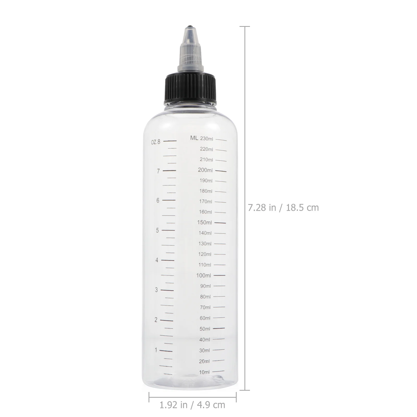 

12pcs Transparent Pointed Mouth Bottles 230ML Squeeze Dispensing Plastic Liquid Containers for Hair Salon Pet Store Home Use