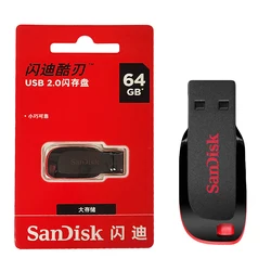 샌디스크 크루저 블레이드 SDCZ50 슈퍼 미니 USB 플래시 드라이브, 128GB 64GB USB 2.0 펜 드라이브, 32GB 메모리 스틱 펜 드라이브, 16GB U 디스크