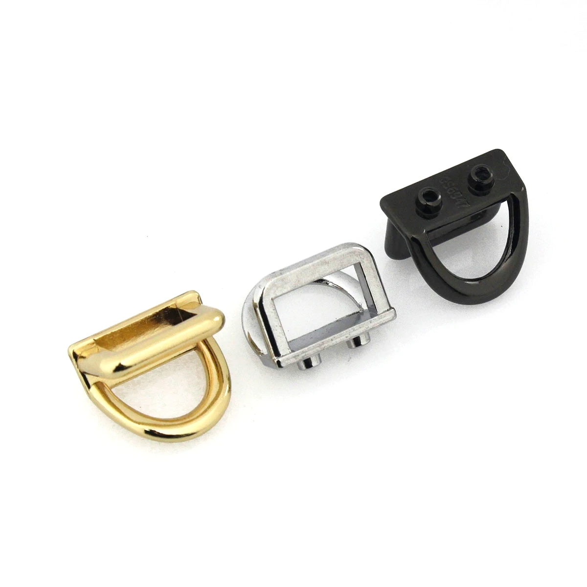 2pcs Metal Double Ring Hang Buckle Bag Side Clasp With Screws for Leather Craft Bag Strap Belt Handle Shoulder Shoes Accessories