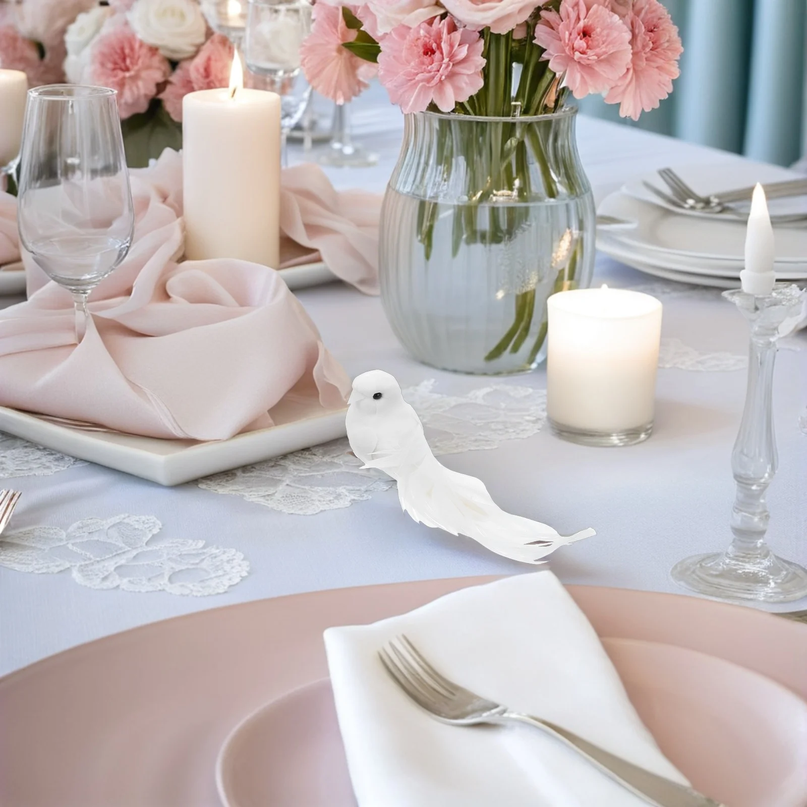 

6Pcs Artificial Bird White Doves for Christmas Decorations Wedding Events Craft DIY Projects Elegant Home Ambiance Enhancement