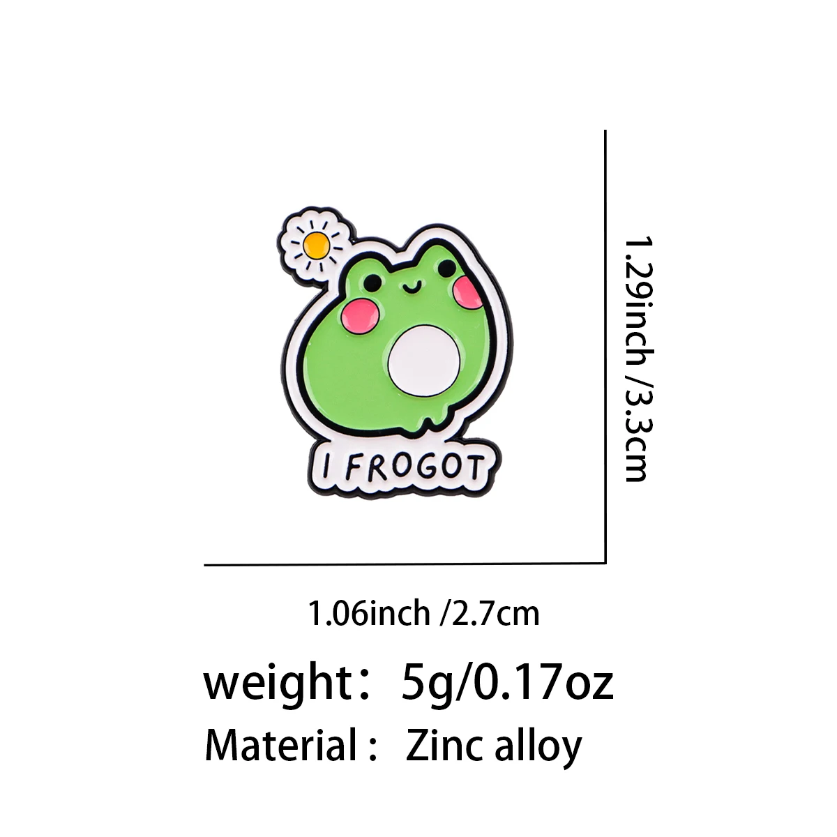 Niedliche Frosch-Emaille-Pins „I Frogot“ & „Happiness Bottle“ Broschen Abzeichen für Rucksäcke Geschenke Paar-Schmuck Cosplay-Accessoires – Detail 1