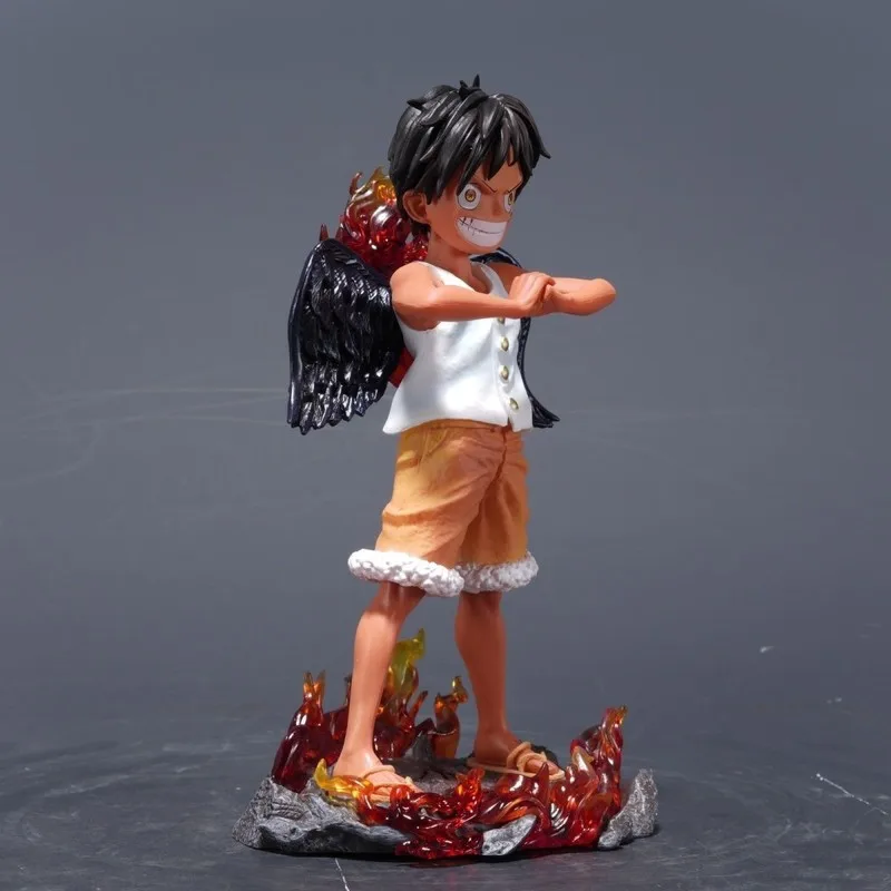 Figura de Anime de una pieza, Luffy el Arcángel, 17cm, estatua GK de PVC, modelo coleccionable, caja de escritorio, adorno, figura de acción, juguete para regalo