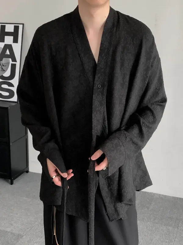 

Новое китайское модное пальто свободного кроя с поясом для женщин и мужчин, весенний дизайн, верхняя одежда из полиэфирного волокна