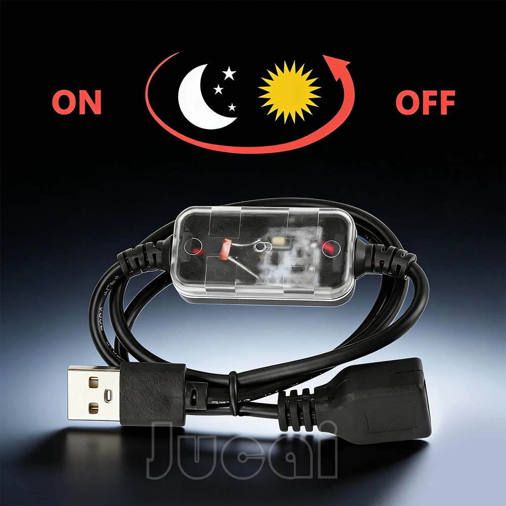 Interruttore del sensore di luce USB/DC Automatico On Off Fotocellula Interruttore della luce stradale DC12V 24V 5A Fotointerruttore Sensore fotosensibile