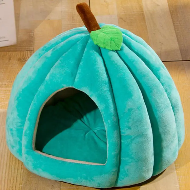 Winter Cat House Semi Enclosed Pet Cat Nest Pumpkin shape Dog Kennel Halloween kitten warm Cave Bed indoor pet supplies