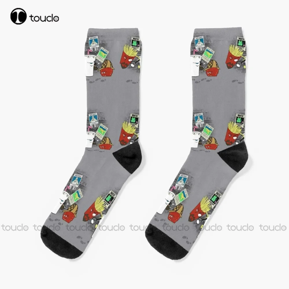 Old School Detectives Socks Women Crew Socks Christmas Gift Unisex Adult Teen Youth Socks Custom 360° Digital Print Women Men