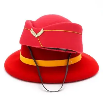 Sombrero Azafata Elegante Diseño Aerolínea Color Brillante Cómodotalla Única Textura Suave Fácil Puesta Accesorio Esencial Cosplay Fiesta Disfraz Actuación Sombrero Decorativo Profesional