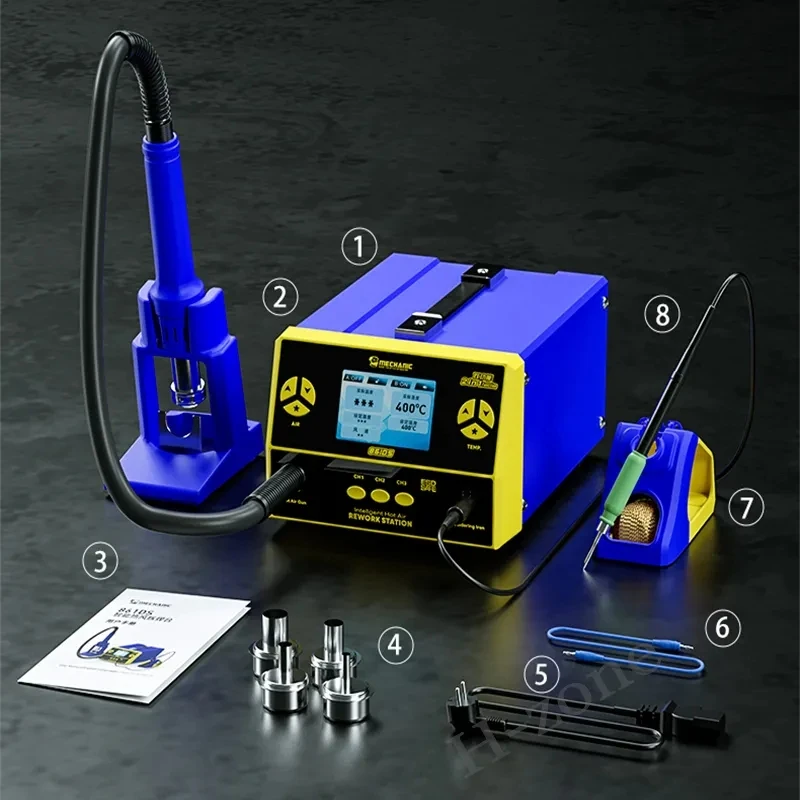 

MECHANIC 861DS 2in1 Dual Welding Station Induction Dormant Wind 1000W Gun Electric Soldering Iron Rework Repair Station Tool