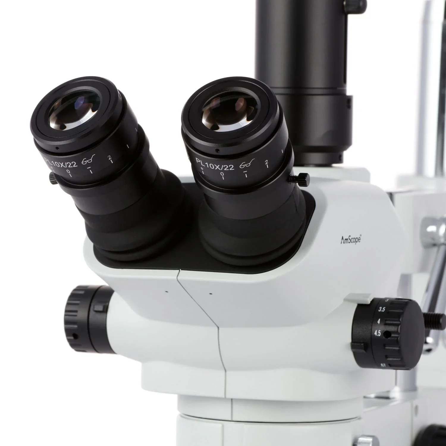 AmScope 2X-225X Trinocular Boom Stand Stereo Zoom Microscope with 50W Led Fiber Optic O-Y Illuminator