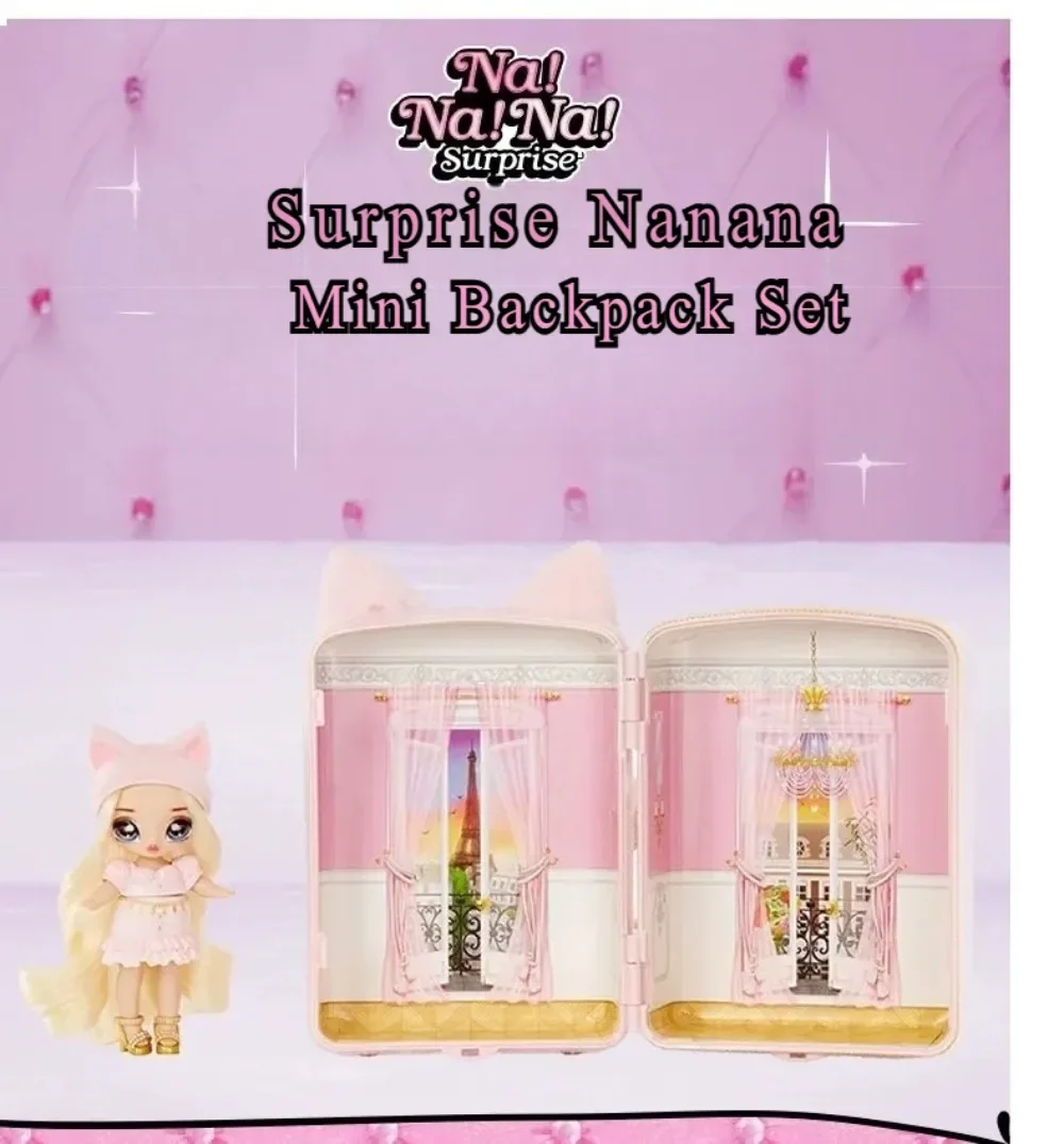 مجموعة حقيبة ظهر صغيرة من Surprise Nanana، دمية قطنية، إكسسوارات دمى تلبيس أنيقة، ألعاب منزلية للفتيات، دمى حقيبة ظهر مفاجئة